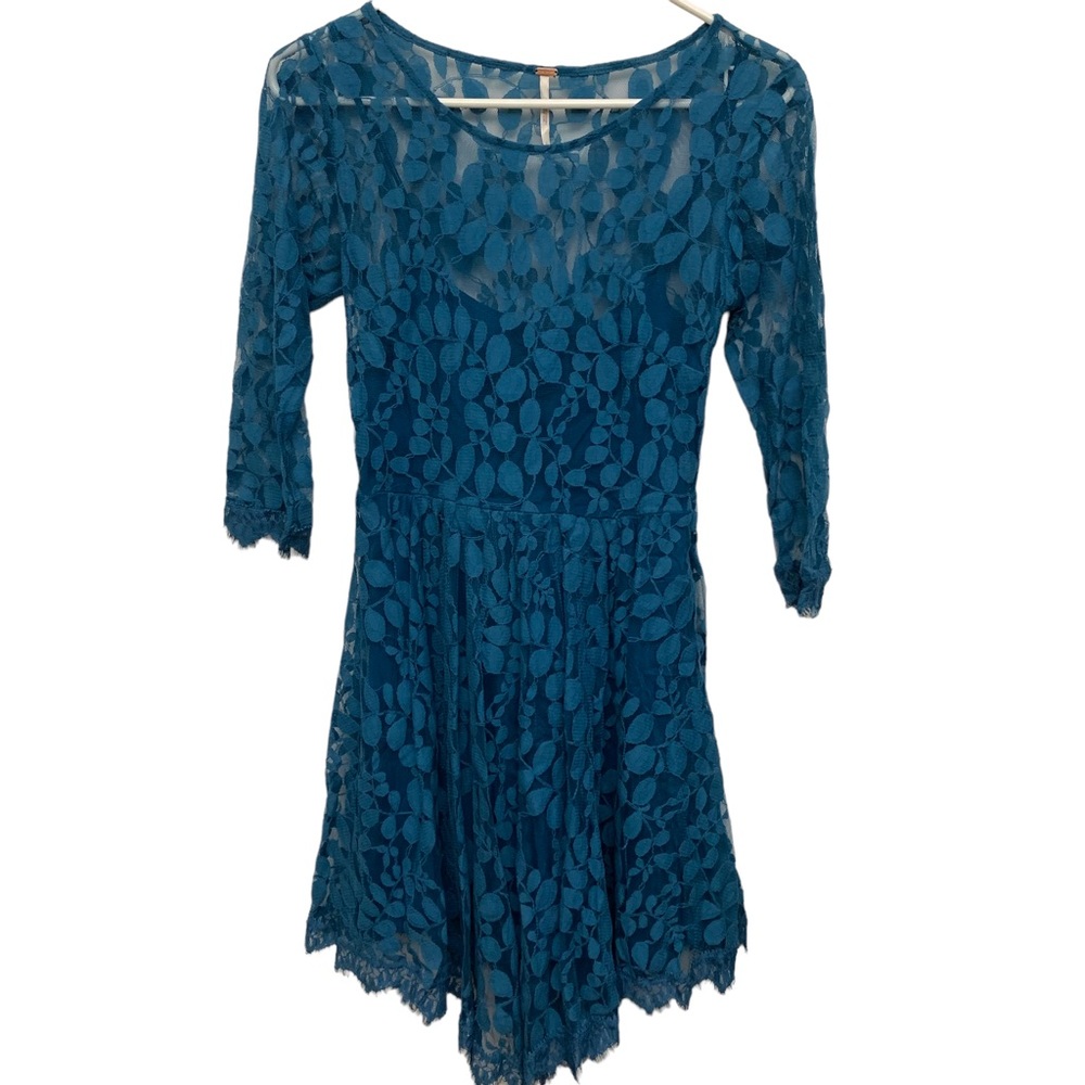 Free People Leaf Lace Overlay Dress